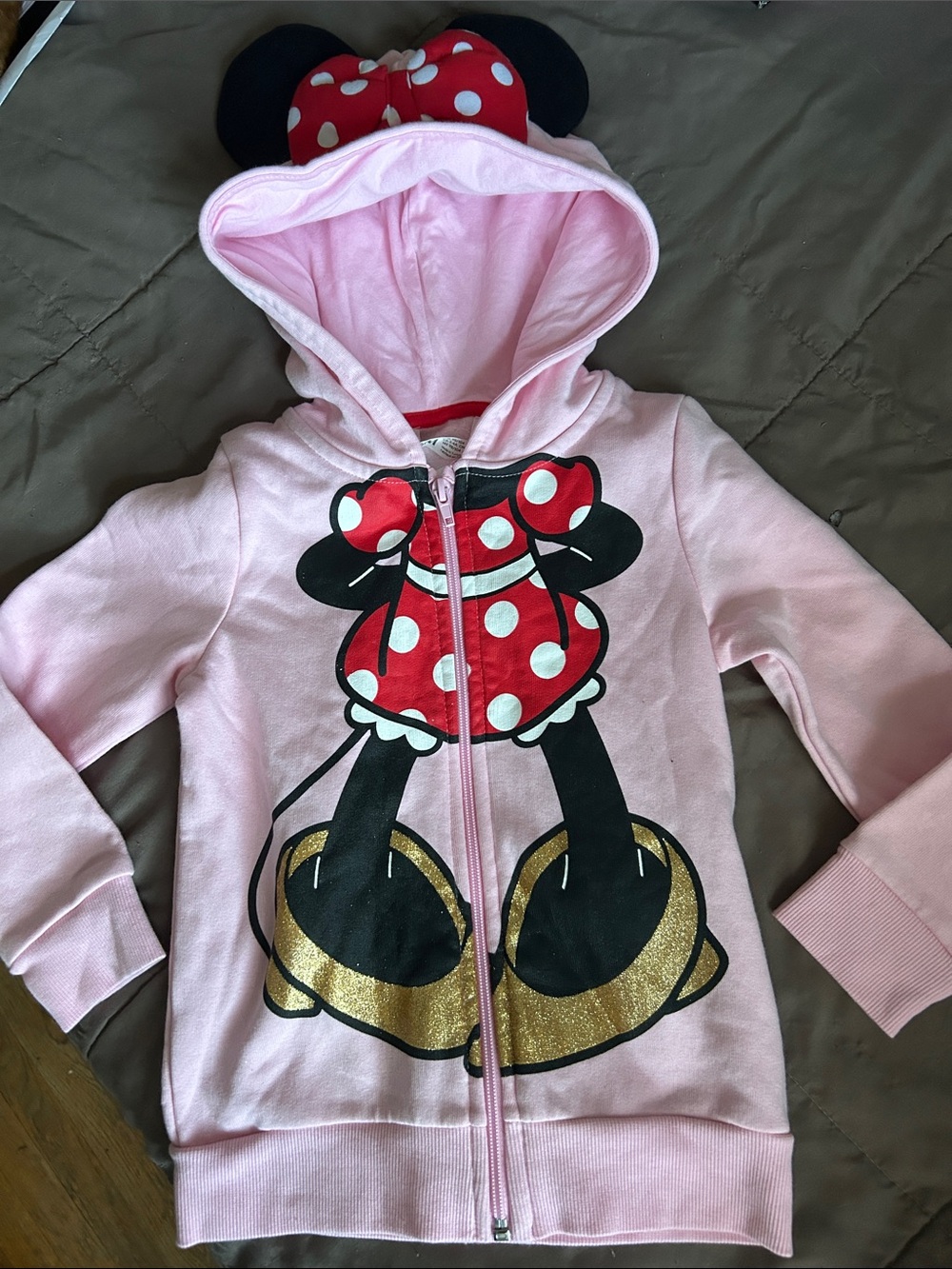 H&M Little Girls Pink Minnie Mouse Zip-Up Hoodie BRAND NEW WITH TAG Size 2-4Y